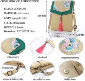 img 1 attached to 👛 Chic Embroidered Tassels Crossbody Shoulder Cellphone Women's Handbags & Wallets: Stay Fashionably Organized!