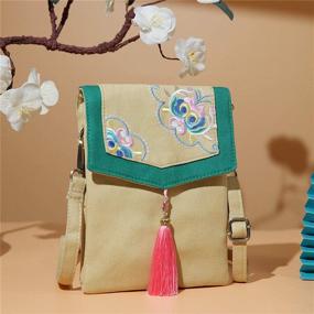 img 3 attached to 👛 Chic Embroidered Tassels Crossbody Shoulder Cellphone Women's Handbags & Wallets: Stay Fashionably Organized!