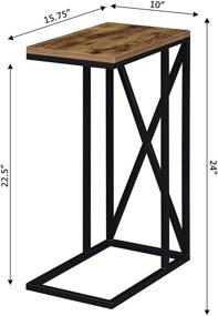 img 1 attached to Stylish and Functional Convenience Concepts Tucson C 🌾 End Table in Barnwood/Black - Find Convenience and Charm!