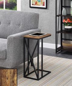 img 3 attached to Stylish and Functional Convenience Concepts Tucson C 🌾 End Table in Barnwood/Black - Find Convenience and Charm!