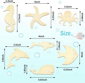 img 3 attached to 🦈 Exploring Creativity with Unfinished Wooden Ocean Animal Cutouts: Ideal for Kids' DIY Crafts, Home Decor, and Art Projects - Includes Octopus, Shark, Whale, Dolphin, Seahorse, Fish, Starfish - 28 Pieces