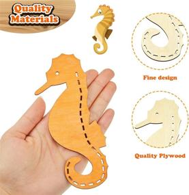 img 2 attached to 🦈 Exploring Creativity with Unfinished Wooden Ocean Animal Cutouts: Ideal for Kids' DIY Crafts, Home Decor, and Art Projects - Includes Octopus, Shark, Whale, Dolphin, Seahorse, Fish, Starfish - 28 Pieces