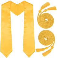 gold graduation stole and 2pcs honor cord with tassel by whaline - perfect for graduation day and graduate photography logo