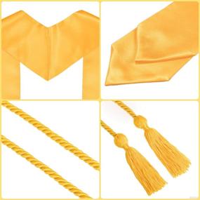 img 3 attached to Gold Graduation Stole and 2Pcs Honor Cord with Tassel by Whaline - Perfect for Graduation Day and Graduate Photography