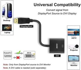 img 2 attached to 🔌 Dual Pack DisplayPort to DVI DVI-D Single Link Adapter by Benfei - Male to Female Black Converter, Compatible with Lenovo, Dell, HP, and Other Brands