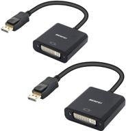 🔌 dual pack displayport to dvi dvi-d single link adapter by benfei - male to female black converter, compatible with lenovo, dell, hp, and other brands logo