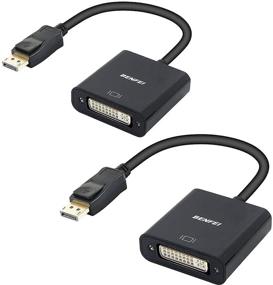 img 4 attached to 🔌 Dual Pack DisplayPort to DVI DVI-D Single Link Adapter by Benfei - Male to Female Black Converter, Compatible with Lenovo, Dell, HP, and Other Brands