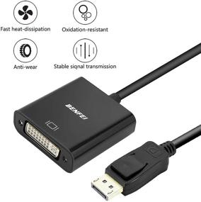 img 3 attached to 🔌 Dual Pack DisplayPort to DVI DVI-D Single Link Adapter by Benfei - Male to Female Black Converter, Compatible with Lenovo, Dell, HP, and Other Brands