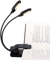 rechargeable warm white led book light and music stand light - easy clip-on for bedtime reading - 3 color options and 3 brightness levels - lightweight 2.8 oz - ideal for bookworms and kids logo