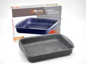 img 2 attached to 🍳 Ceramic Coated Roasting Pan / Lasagna Pan - Durable Nonstick Surface, Stovetop and Oven Safe / Dimensions: 14 x 10.5 x 2.7 inch