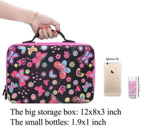 img 3 attached to 🦋 SanerDirect Diamond Painting Storage Container with 60 Grids, Round Butterfly Drill Case for Diamonds, Double Zipper Carry Bag with Accessories