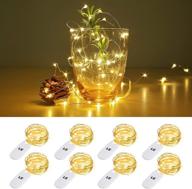 🌟 le fairy light battery operated, warm white, waterproof decorative cooper wire string light for wedding, party, bedroom, mason jar, craft - pack of 8 logo