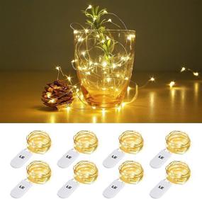 img 4 attached to 🌟 LE Fairy Light Battery Operated, Warm White, Waterproof Decorative Cooper Wire String Light for Wedding, Party, Bedroom, Mason Jar, Craft - Pack of 8