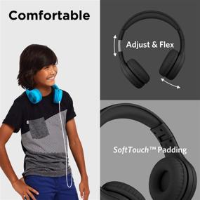 img 3 attached to 🎧 Детские проводные наушники LilGadgets Connect+ PRO Kids Premium с ограничением громкости - черные: SharePort и встроенный микрофон для детей