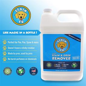 img 2 attached to 🐾 STAIN FU Pet Stain Odor Remover: Powerful Professional Strength for Removing Tough Dog and Cat Urine, Poop, Vomit and More from Multi Surfaces at Home, Car, Office, and Kennel