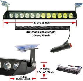 img 2 attached to White Blue Led Strobe Flash Light Emergency Warning 12-Led Sucker Dashboard Interior Roof Windshield Dash Safe Caution Hazard Light With Suction Cups For Car Vehicle Boat SUV Firemen Fog DC 12V