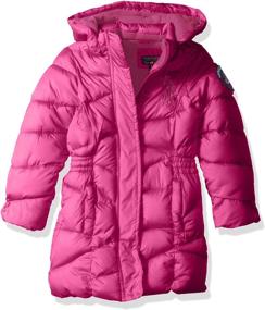 img 2 attached to 🧥 Stay Warm in Style: U.S. Polo Assn. Girls' Heavyweight Long Bubble Jacket with Faux Fur Hood