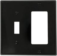 leviton 2-gang wallplate: 🔳 1-toggle & 1-decora/gfci combo, black finish логотип