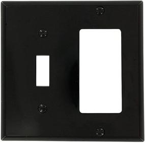 img 1 attached to Leviton 2-Gang Wallplate: 🔳 1-Toggle & 1-Decora/GFCI Combo, Black Finish