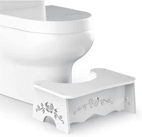 img 4 attached to 🚽 7-inch Toilet Stool for Natural and Comfortable Squatting, Bathroom Squat Potty Aid - Wood-Plastic Board with Environmentally Friendly Materials