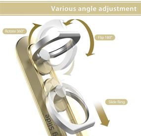 img 3 attached to 📱 iRing Slide - A Convenient Wireless Charging Compatible Solution with Slide-to-Charge Feature. Includes Car Cradle/Wall Hook Mount. Discover the AAUXX Original Ring Grip Finger Holder Stand in Gold.