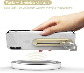 img 2 attached to 📱 iRing Slide - A Convenient Wireless Charging Compatible Solution with Slide-to-Charge Feature. Includes Car Cradle/Wall Hook Mount. Discover the AAUXX Original Ring Grip Finger Holder Stand in Gold.