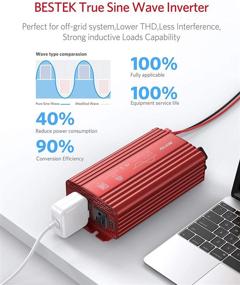 img 3 attached to 💡 Bestek 500W Pure Sine Wave Power Inverter: DC 12V to AC 110V Car Plug Adapter with USB Charging & AC Outlets – ETL Listed