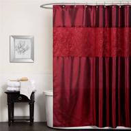 🚿 red fabric shimmery solid color maria shower curtain by lush decor - 72” x 72” for bathroom logo