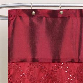 img 3 attached to 🚿 Red Fabric Shimmery Solid Color Maria Shower Curtain by Lush Decor - 72” x 72” for Bathroom