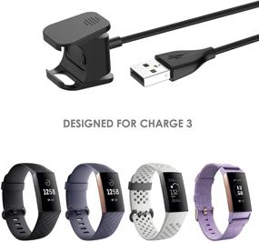 img 1 attached to 🔌 Набор кабелей Simpeak 2-Pack для Fitbit Charge 3 - Замена USB-кабеля для зарядки в черном цвете