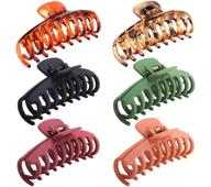 boobeen 6 pack big hair claw: nonslip large claw clip for thin and thick hair - fashion accessories for women and girls logo