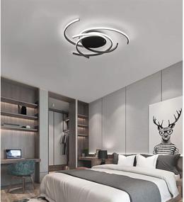 img 1 attached to 💡 Modern Chic LED Bedroom Light: Flush Mount Ceiling Lamp with Dimmable Acrylic Panel, Remote Control, Unique Minimalist Design. Perfect Pendant Light for Livingroom, Dining Room, Kitchen Island, Office - Matte Black Finish