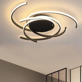 img 4 attached to 💡 Modern Chic LED Bedroom Light: Flush Mount Ceiling Lamp with Dimmable Acrylic Panel, Remote Control, Unique Minimalist Design. Perfect Pendant Light for Livingroom, Dining Room, Kitchen Island, Office - Matte Black Finish