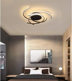 img 3 attached to 💡 Modern Chic LED Bedroom Light: Flush Mount Ceiling Lamp with Dimmable Acrylic Panel, Remote Control, Unique Minimalist Design. Perfect Pendant Light for Livingroom, Dining Room, Kitchen Island, Office - Matte Black Finish