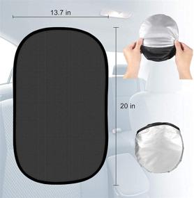 img 4 attached to 🌞 Stay Cool and Protected: Car Window Shade 20"x12" Sunshade - Block Glare and UV Rays for Your Child, 4 Pack Car Window Sunshades