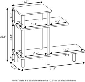 img 3 attached to 🏞️ Furinno Turn-N-Tube 3-Tier Sofa Side Table in French Oak Grey/Black - Enhance Your Living Space