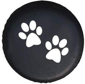 img 4 attached to DKIIGAME Spare Tire Cover - Weatherproof Vinyl Leather Wheel Cover for Jeep Wrangler Sahara, Hummer H3, Toyota FJ, Trailer, RV, SUV, Truck - 32-33 Inch - Paw Print Design