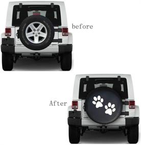 img 3 attached to DKIIGAME Spare Tire Cover - Weatherproof Vinyl Leather Wheel Cover for Jeep Wrangler Sahara, Hummer H3, Toyota FJ, Trailer, RV, SUV, Truck - 32-33 Inch - Paw Print Design