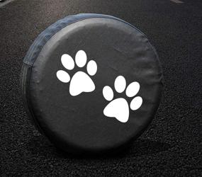 img 2 attached to DKIIGAME Spare Tire Cover - Weatherproof Vinyl Leather Wheel Cover for Jeep Wrangler Sahara, Hummer H3, Toyota FJ, Trailer, RV, SUV, Truck - 32-33 Inch - Paw Print Design