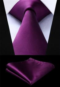 img 3 attached to Men's Accessories: HISDERN Classic Necktie with Pocket Square