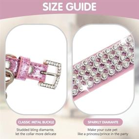 img 2 attached to 💎 Stylish and Sparkling: PUPTECK Basic Adjustable Cat Collar with Bling Diamante and Double Bells, Perfect for Kittens and Small Puppies!