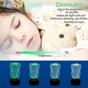 img 2 attached to 💡 Fanrui Fantastic Illusion Tooth 3D Table Lamp: 7 Color Auto Changing, Remote Control Night Light for Dentist, Child, Baby, and Kids – Perfect Home Bedroom Decoration, Sleeping Aid, and Xmas Gift!