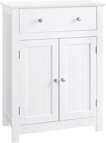 img 4 attached to 🚪 VASAGLE White Free Standing Bathroom Drawer with Adjustable Shelf and Entryway Storage Cabinet - 23.6 x 11.8 x 31.5 Inches