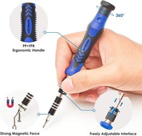 img 2 attached to 🔧 SHARDEN Precision Screwdriver Set, 124-in-1 with 110 Bits Magnetic - Professional Electronics Repair Tool Kit for Tablet, Laptop, PS4, iPhone & More (Blue)