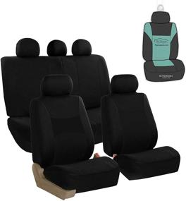 img 4 attached to 🚗 FH Group Lightweight Breathable Washable Full Set Car Seat Covers with Foam Padding, Airbag & Split Compatible - Universal Fit for Cars, Trucks, and SUVs (Black)