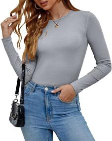 img 3 attached to 👚 TARAINYA Women's Crewneck Bodysuit: Stylish and Comfortable Women's Clothing