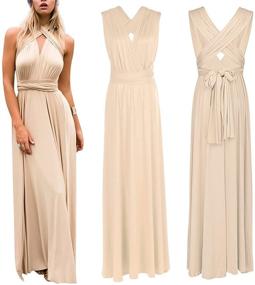 img 3 attached to Versatile Women's Transformer Convertible Bridesmaid Maxi Dress: Multi-Way Wrap Evening Gown for Formal Wedding Party and Long Dresses