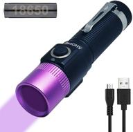 🔦 ahome v10s uv 365nm blacklight flashlight: purple head, usb rechargeable, scorpion finder, pet urine detector with 3000mah battery logo