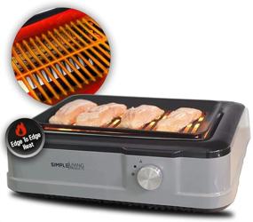 img 4 attached to 🔥 Revolutionary Indoor Electric Smokeless Grill: Infrared Technology, Non Stick Ceramic Surface, Consistent 446°F Temperature, BBQ Char Grilled Results with Virtually ZERO SMOKE on 8x14" Mini Grilling Surface