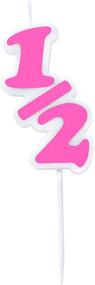 img 1 attached to Ultra Pink or Black Half Birthday Candle - Over The Line